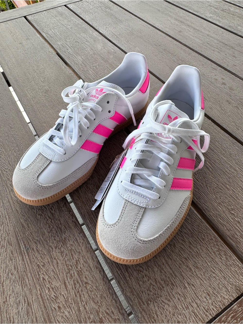 NWT Adidas Samba OG J Pink and White